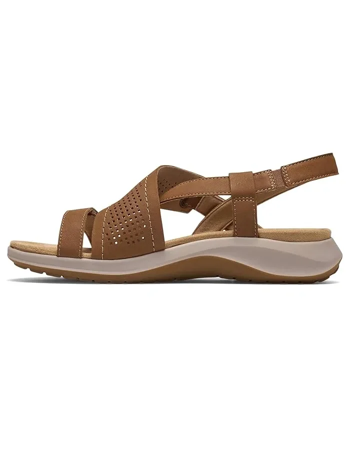 Сандалии с металлическими вставками Maelynn Gem Clarks — изображение 4 из 4, бежевый