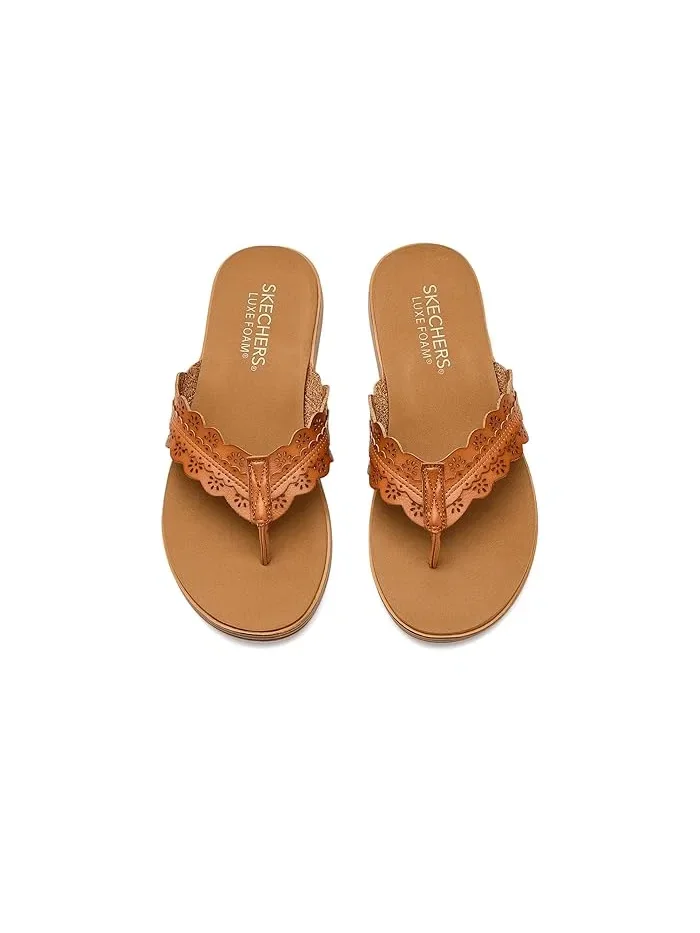 Сандалии с цветочным вырезом Summer Cove SKECHERS — изображение 2 из 4, бежевый