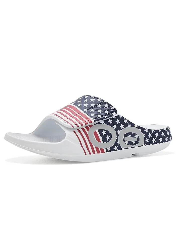 Сандалии спортивные Ooaah Sport Slide Limited OOFOS, Stars and Stripes