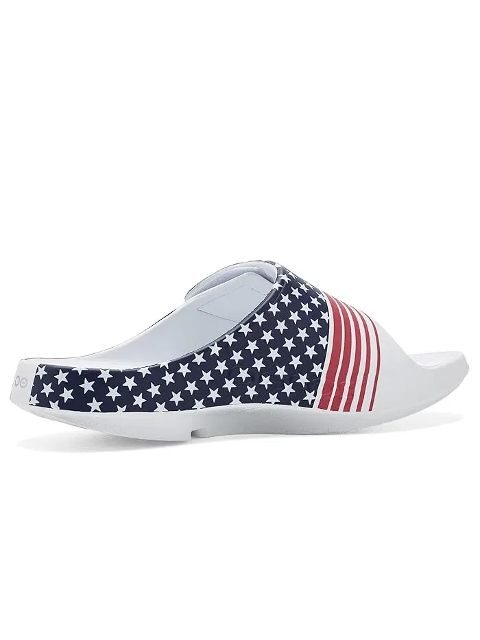 Сандалии спортивные Ooaah Sport Slide Limited OOFOS, Stars and Stripes — изображение 3 из 4, мульти