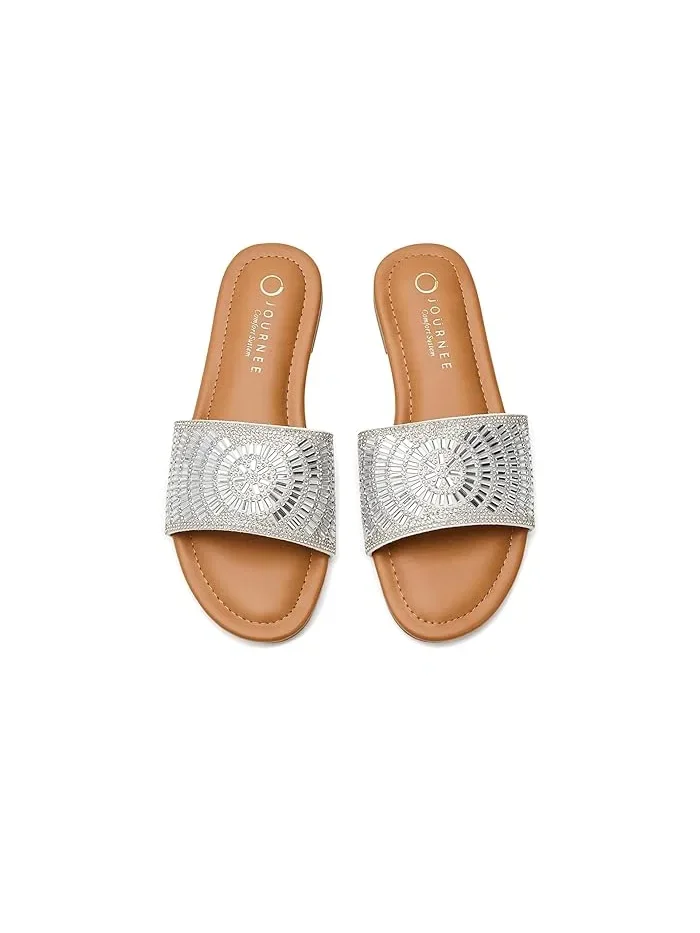 Сандалии с открытым носком Maria Journee Collection — изображение 2 из 4, серебряный