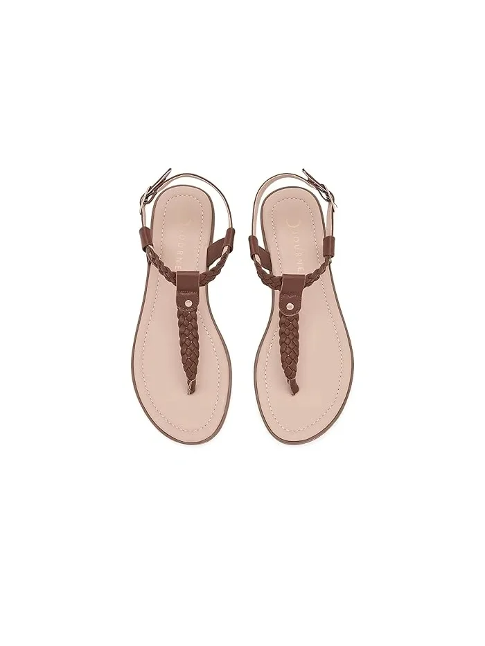 Сандалии с плетением Genevive Journee Collection — изображение 2 из 4, черный/золотистый