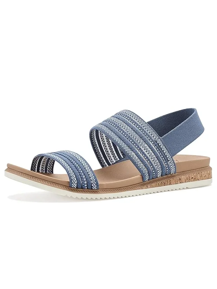 Сандалии с открытым носком Bobs Desert Kiss Low - Breezy Stripe BOBS from SKECHERS — изображение 1 из 4, темно-синий