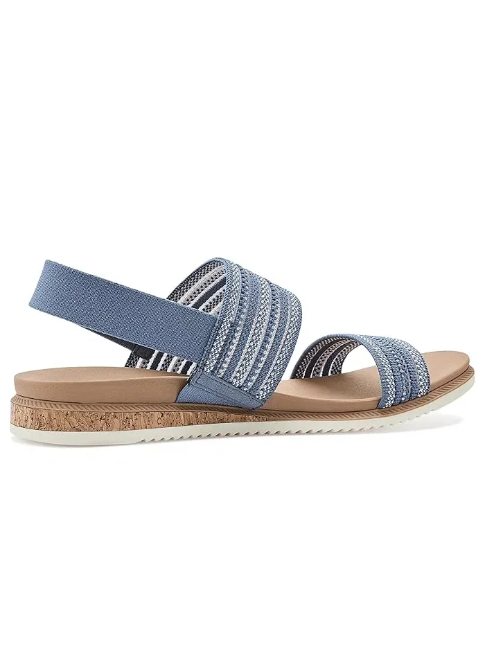 Сандалии с открытым носком Bobs Desert Kiss Low - Breezy Stripe BOBS from SKECHERS — изображение 3 из 4, темно-синий