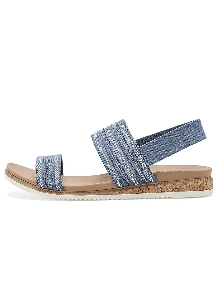 Сандалии с открытым носком Bobs Desert Kiss Low - Breezy Stripe BOBS from SKECHERS — изображение 4 из 4, темно-синий