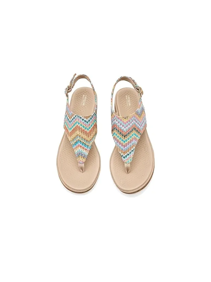 Босоножки LifeStride Beachy Thong Sandals — изображение 2 из 4, бежевый мульти