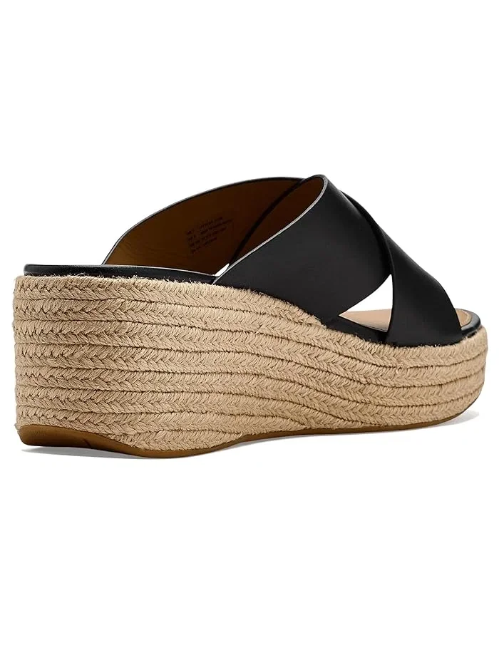 Сандалии-Шлепанцы Leather Wedge Cross Slides FitFlop — изображение 3 из 4, черный