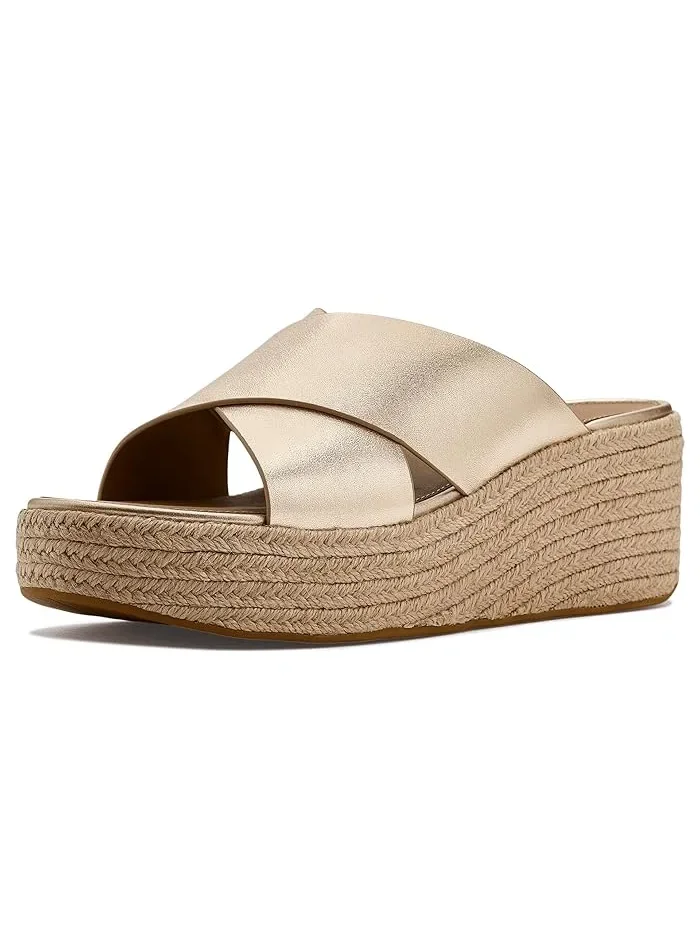 Сандалии кожаные на танкетке Platfforms Espadrille FitFlop