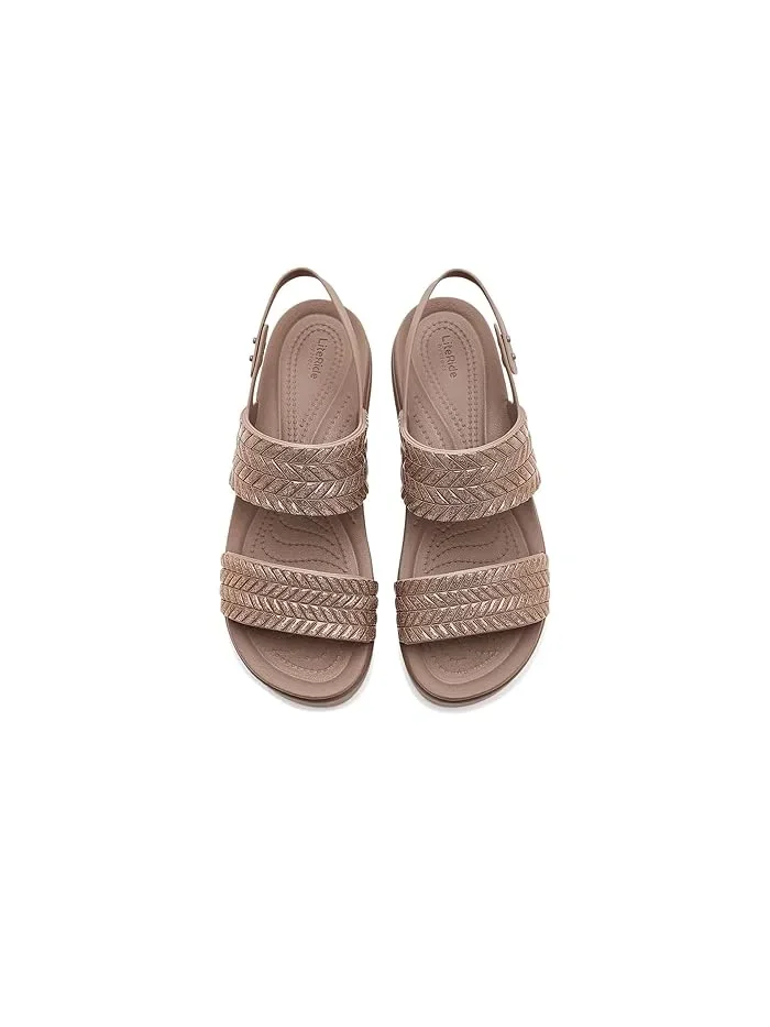 Сандалии платформа Brooklyn Low Wedges Crocs — изображение 2 из 4, бежевый