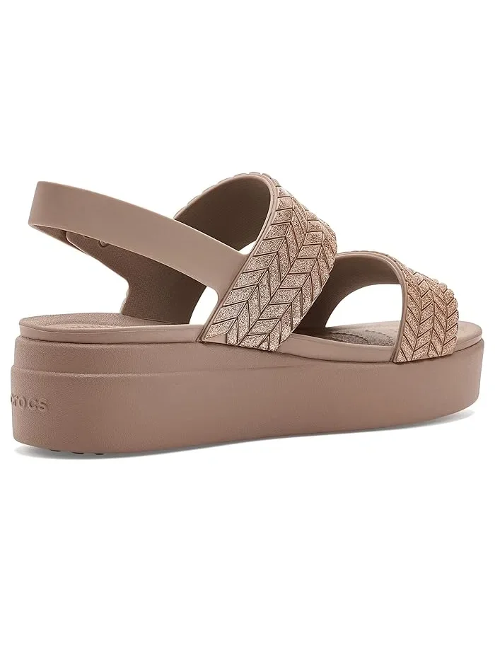 Сандалии платформа Brooklyn Low Wedges Crocs — изображение 3 из 4, бежевый