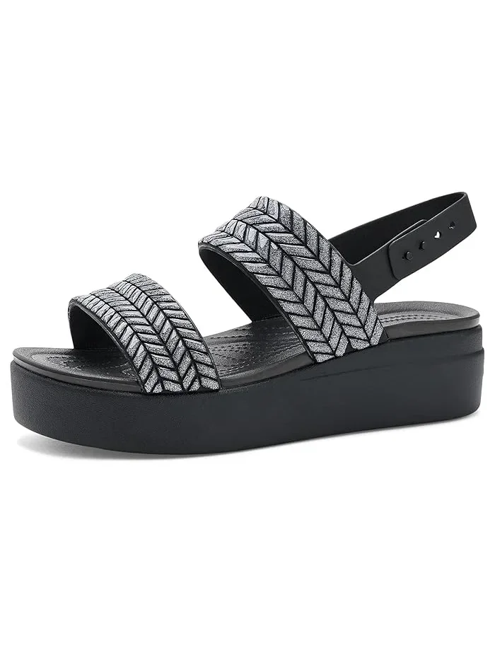Сандалии платформа на каблуке Brooklyn Low Wedges Crocs — изображение 1 из 4, черный