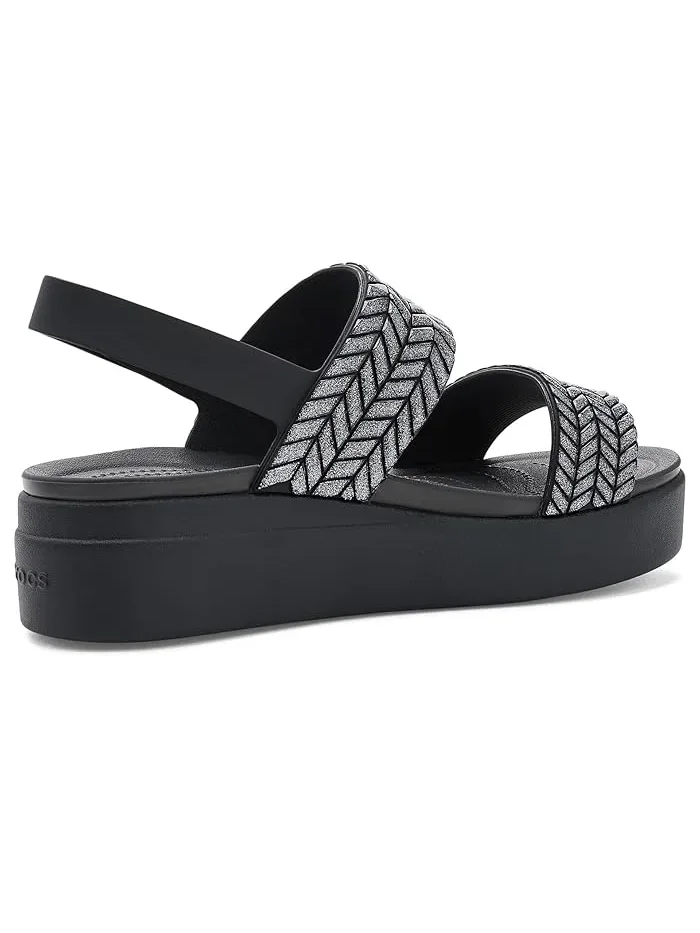 Сандалии платформа на каблуке Brooklyn Low Wedges Crocs — изображение 3 из 4, черный