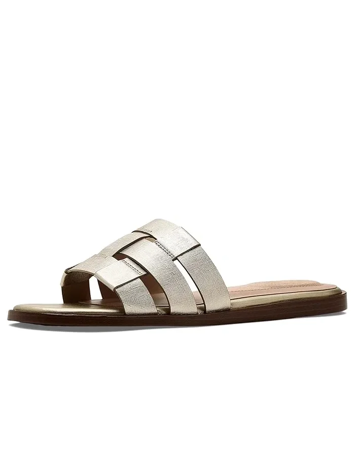 Сандалии кожаные Ensley Slide Cole Haan — изображение 1 из 4, золотистый