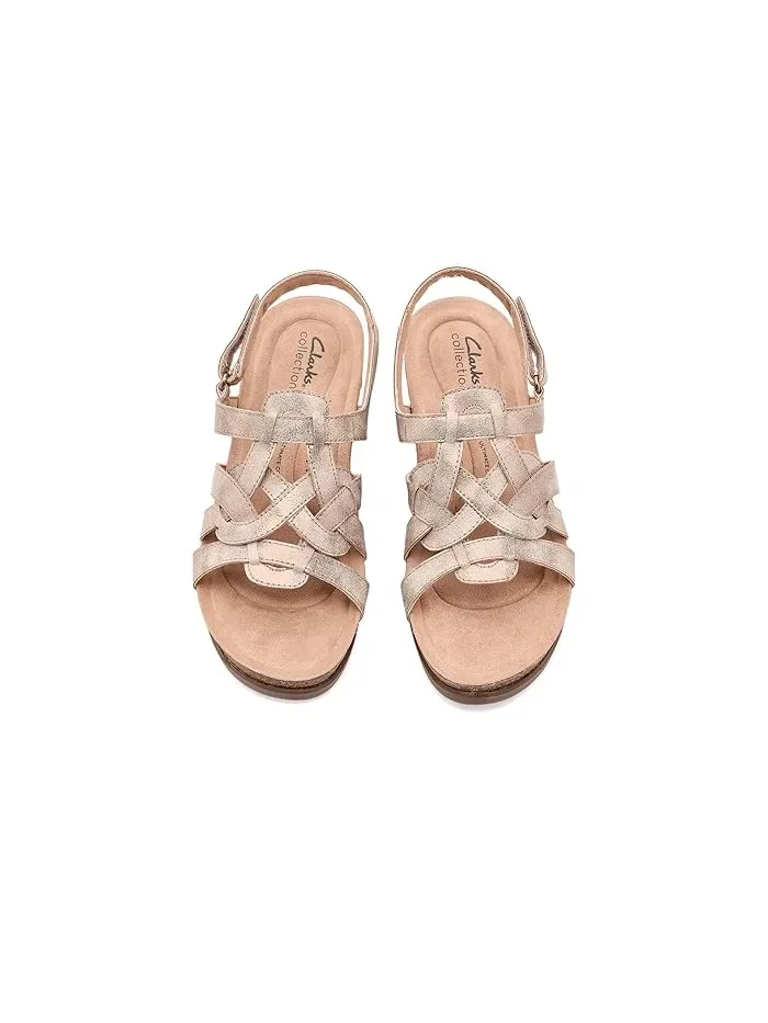 Сандалии с ремешками Calenne Gracie Clarks — изображение 2 из 4, золотистый