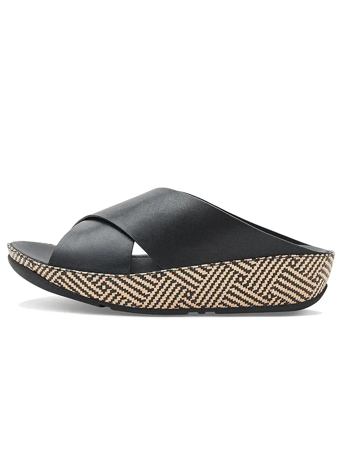 Сандалии Lulu Lux Graphic-weave Leather Cross Slides FitFlop — изображение 4 из 4, черный