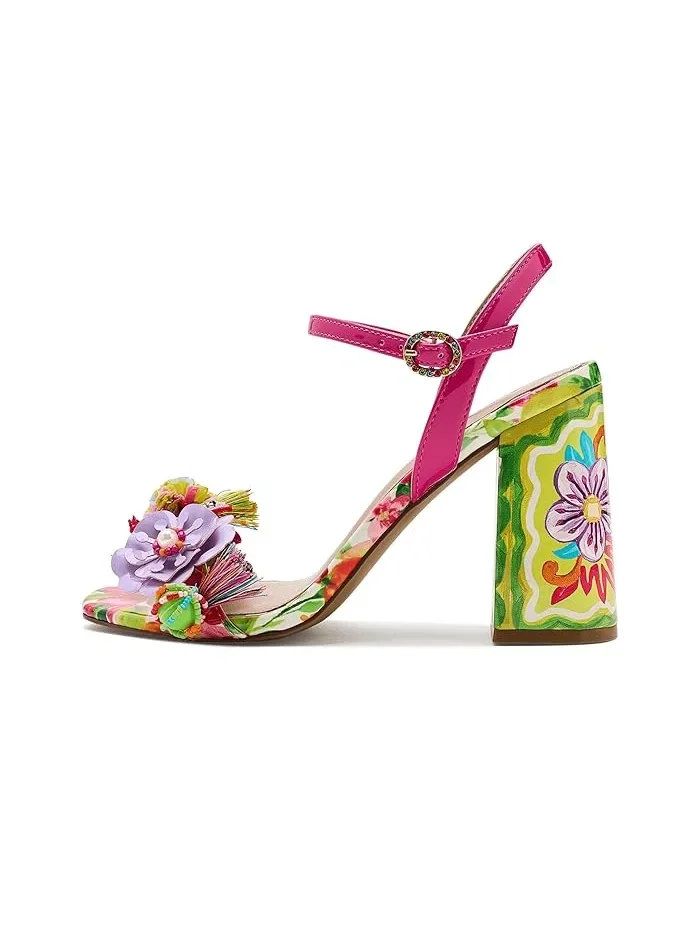 Босоножки на каблуке с цветочным декором Masen Blue by Betsey Johnson — изображение 4 из 4, яркий мульти