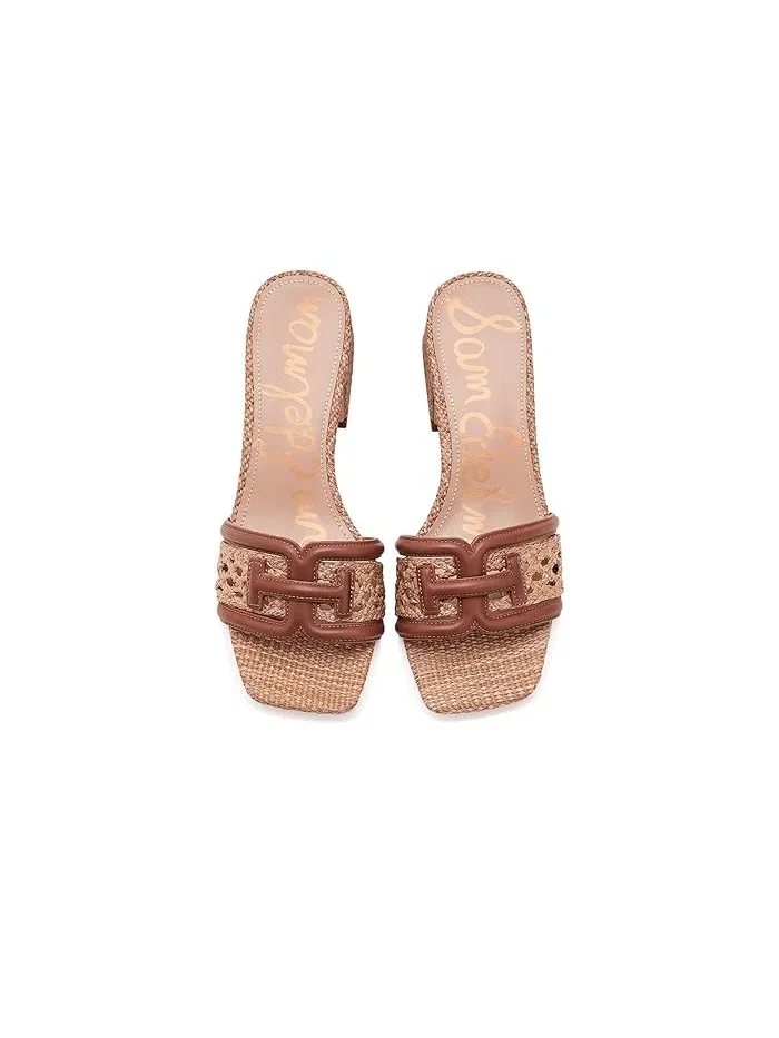 Босоножки на каблуке Waylon Weave Sam Edelman — изображение 2 из 4, насыщенный коньячный