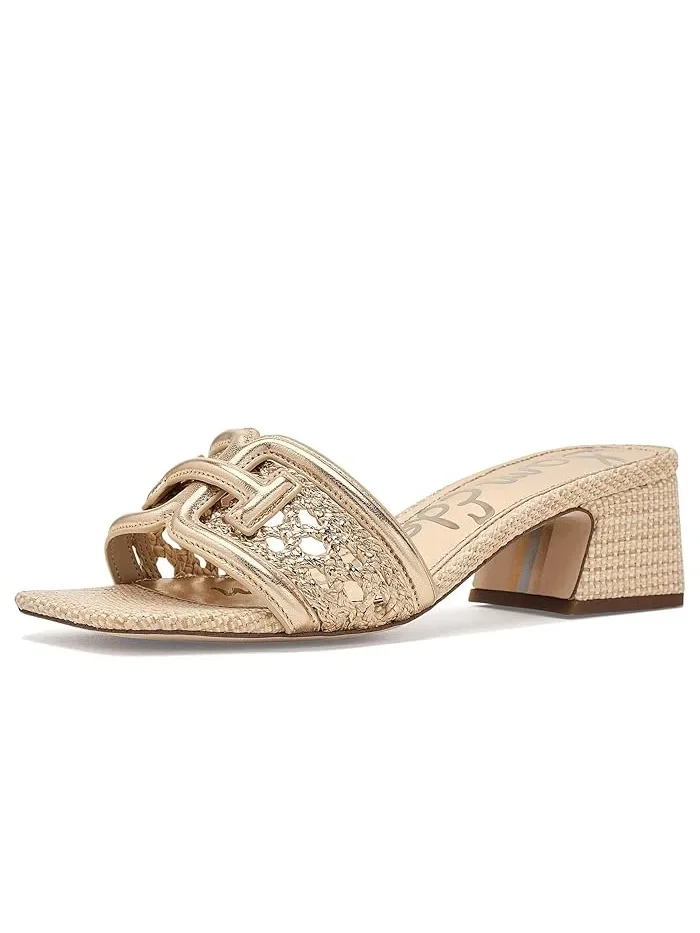 Босоножки на каблуке Waylon Weave Sam Edelman — изображение 1 из 4, золотистый