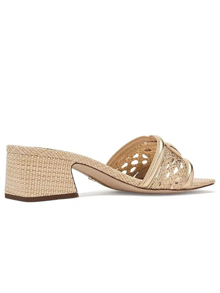 Босоножки на каблуке Waylon Weave Sam Edelman — изображение 3 из 4, золотистый