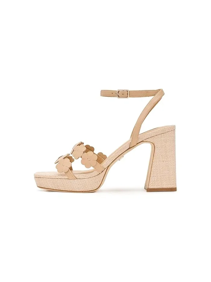 Босоножки на каблуке с цветком Waverly Badgley Mischka — изображение 4 из 4, нюдовый