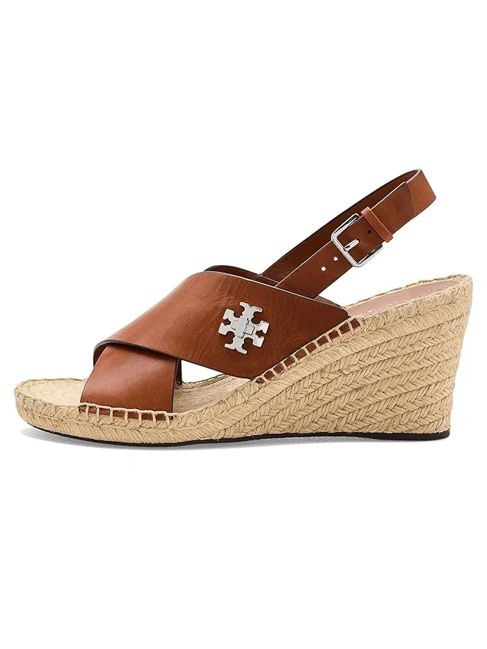 Босоножки на танкетке 85mm Turnlock Wedge Espadrille Tory Burch, Classic Cuoio — изображение 4 из 4, бежевый