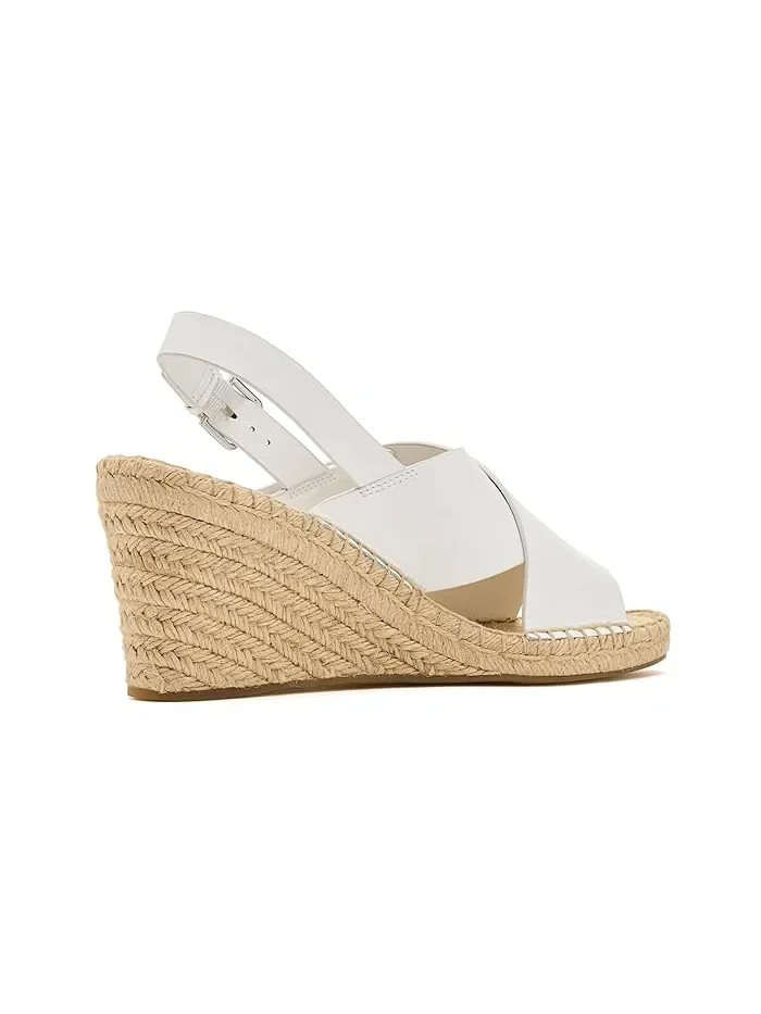 Туфли-эспадрильи на каблуке 85mm Turnlock Wedge Espadrille Tory Burch, Bianco Laredo — 3