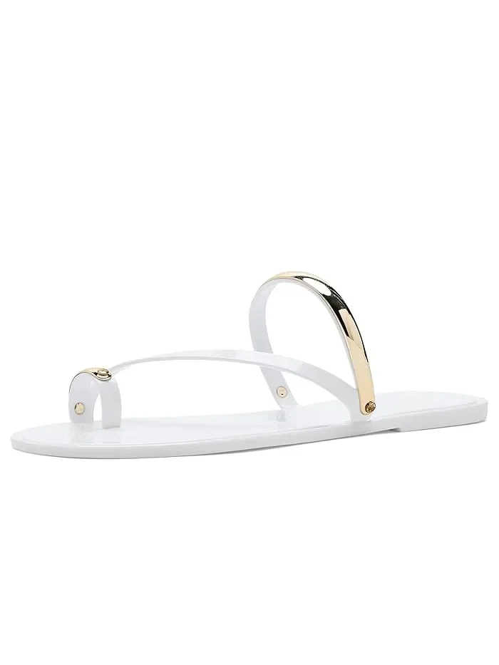 Босоножки с открытым носком Seashell Nine West — изображение 1 из 4, белый/золотистый
