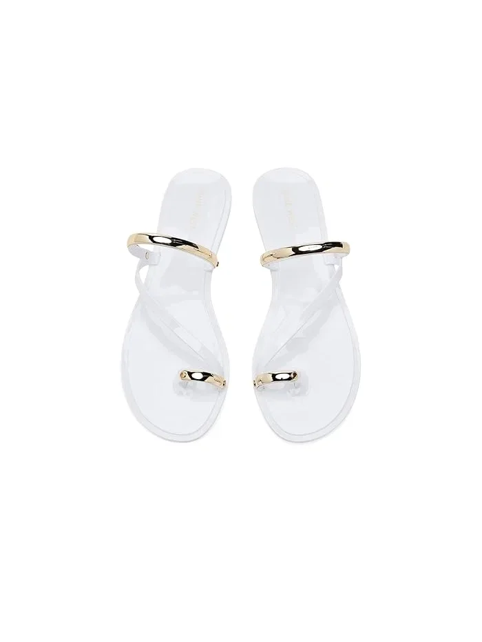 Босоножки с открытым носком Seashell Nine West — изображение 2 из 4, белый/золотистый