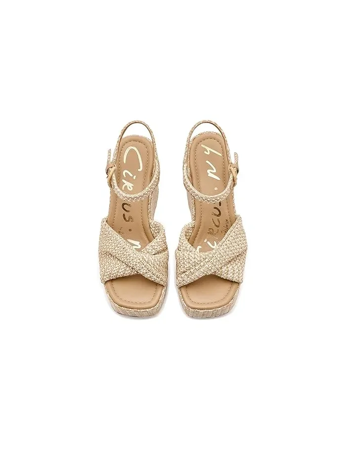 Босоножки на танкетке из рафии Joanne Circus NY by Sam Edelman — изображение 2 из 4, натуральный/кремовый