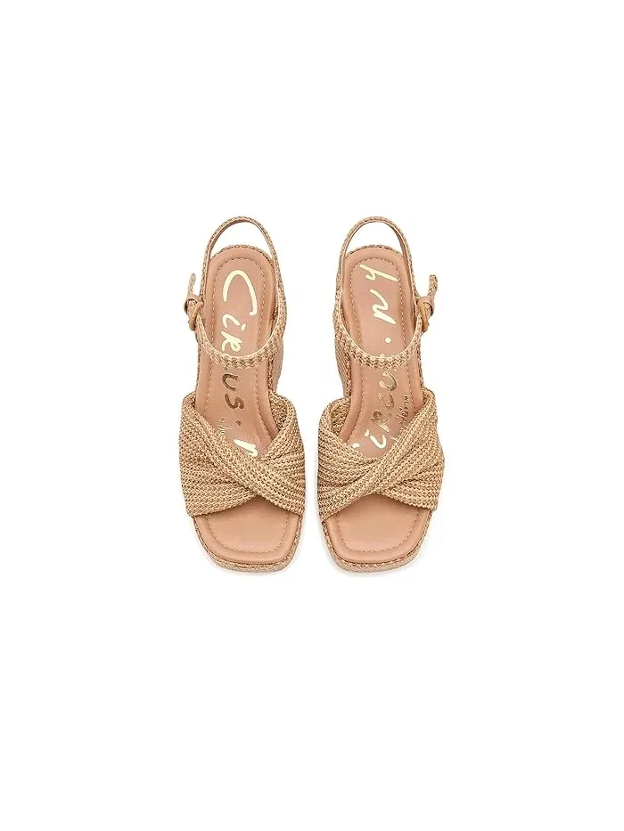 Босоножки на каблуке из рафии Joanne Circus NY by Sam Edelman — изображение 2 из 4, песочный/натуральный