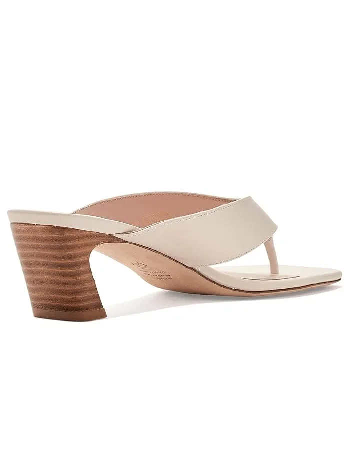 Босоножки с каблуком Stassi Thong 50 Stuart Weitzman, Linen/New Camel — изображение 3 из 4, верблюжий