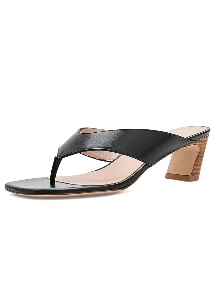 Босоножки на каблуке Stassi Thong 50 Stuart Weitzman — изображение 1 из 4, черный
