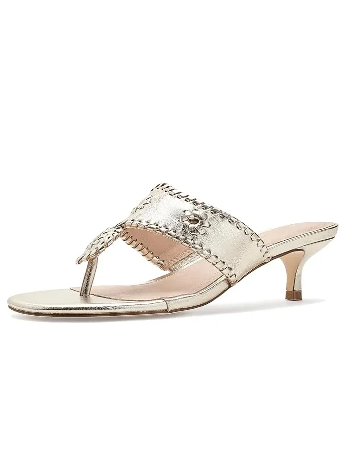 Туфли на каблуке Jacks Kitten Heel Jack Rogers — изображение 1 из 4, серебристый
