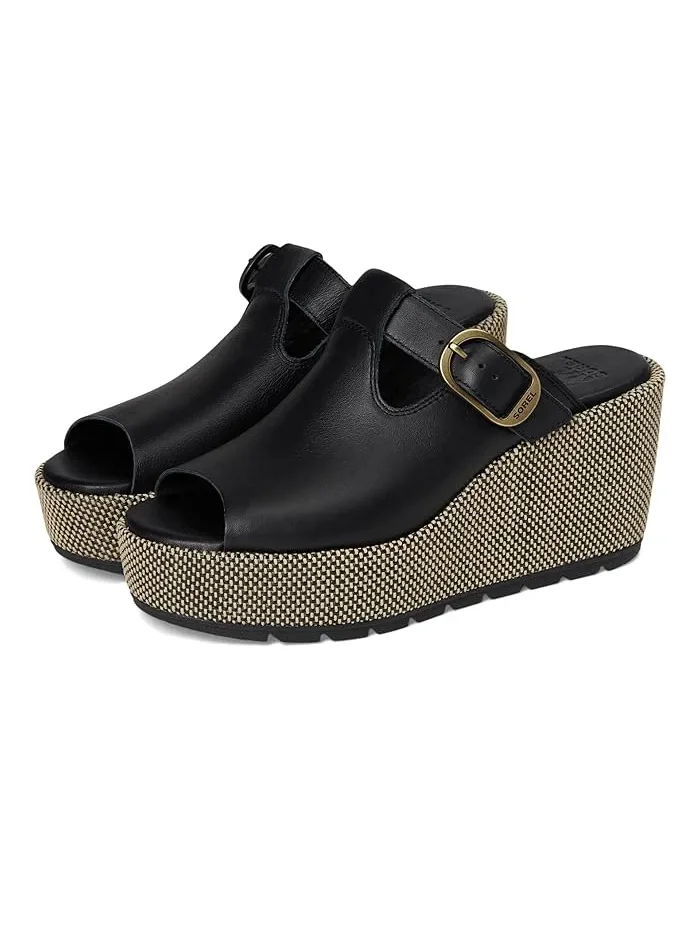 Босоножки на танкетке Sunpeak Wedge Slide SOREL — изображение 1 из 4, черный/натуральный