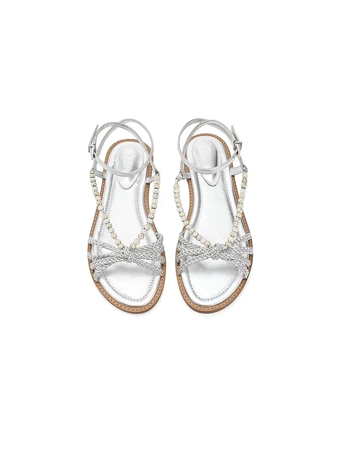 Босоножки Schutz Adele Glam Flat — изображение 2 из 4, серебряный