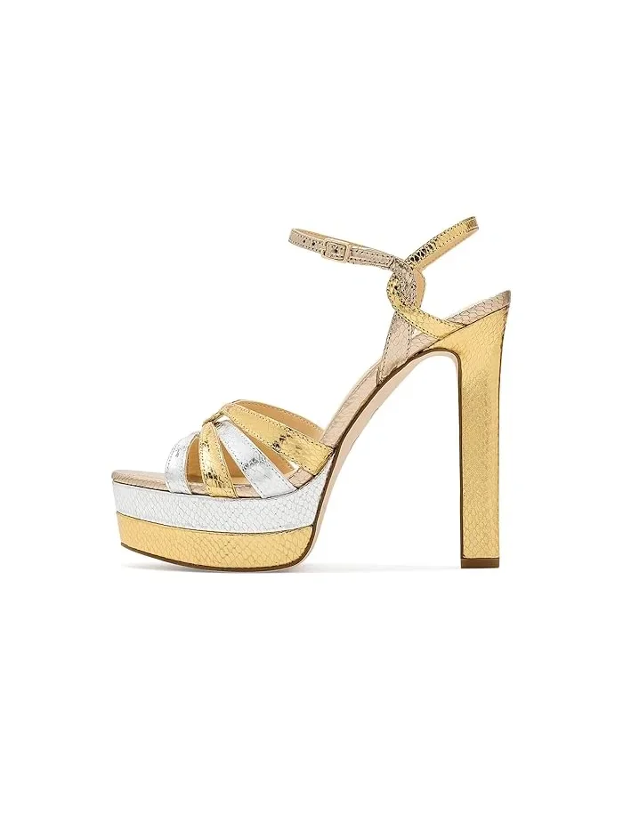 Босоножки на платформе Itzari Jessica Simpson — изображение 4 из 4, золотистый/серебристый