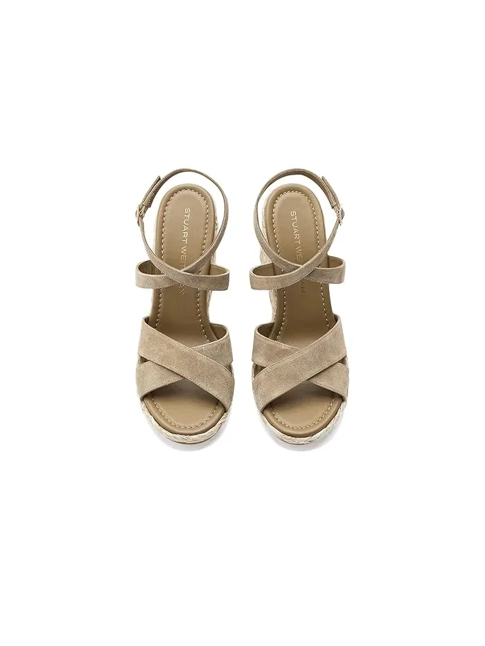 Босоножки на танкетке Alyssa Stuart Weitzman — изображение 2 из 4, золотистый оливковый