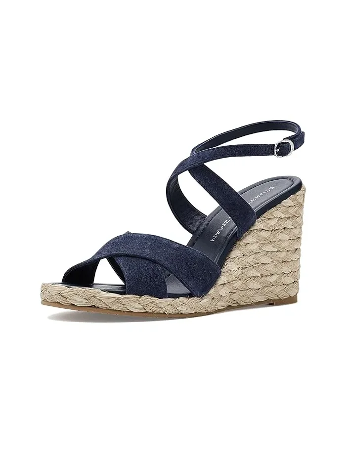 Босоножки на танкетке Alyssa Stuart Weitzman — изображение 1 из 4, синий