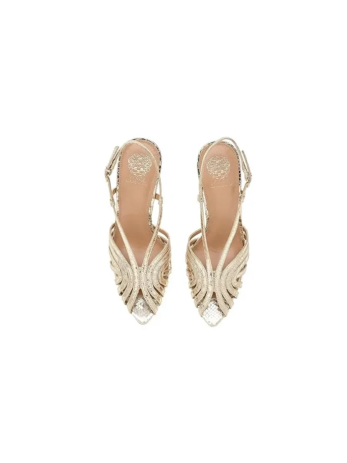 Босоножки на каблуке с открытым носком Hannie Vince Camuto — изображение 2 из 4, золото