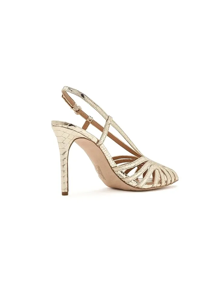 Босоножки на каблуке с открытым носком Hannie Vince Camuto — изображение 3 из 4, золото