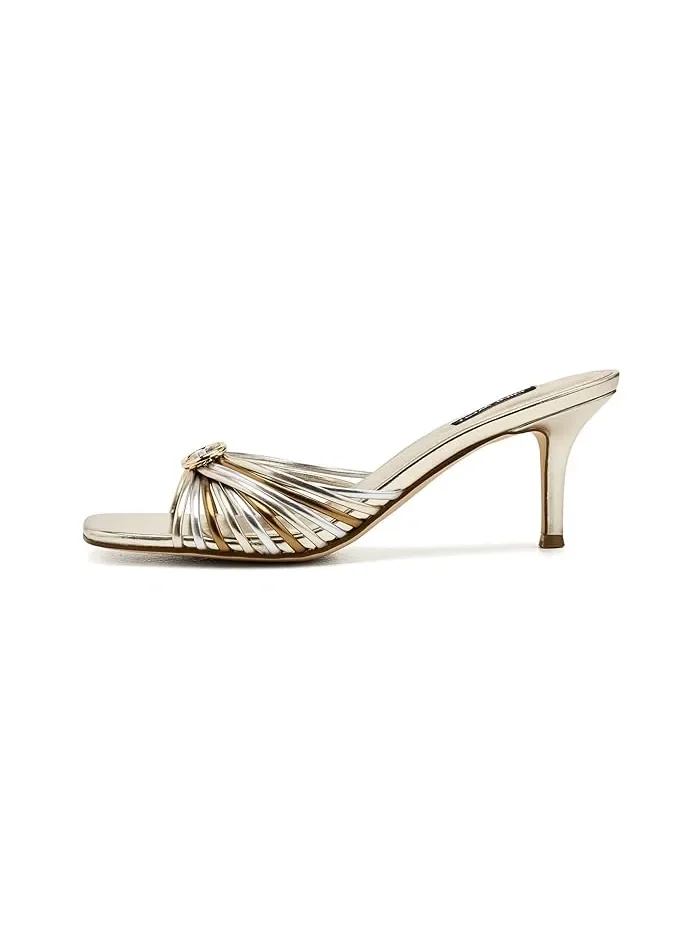 Босоножки на каблуке Dumel Nine West — изображение 3 из 4, золотистый/серебристый