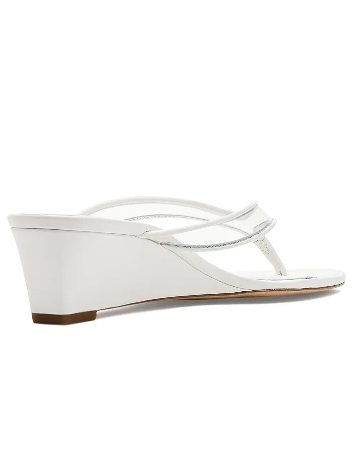 Босоножки на танкетке Clea Wedge Thong Veronica Beard — изображение 3 из 4, прозрачный