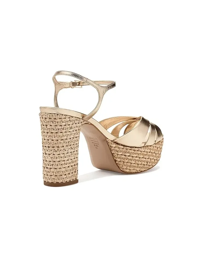 Босоножки на платформе Keefa Raffia Schutz — изображение 3 из 4, серебристый