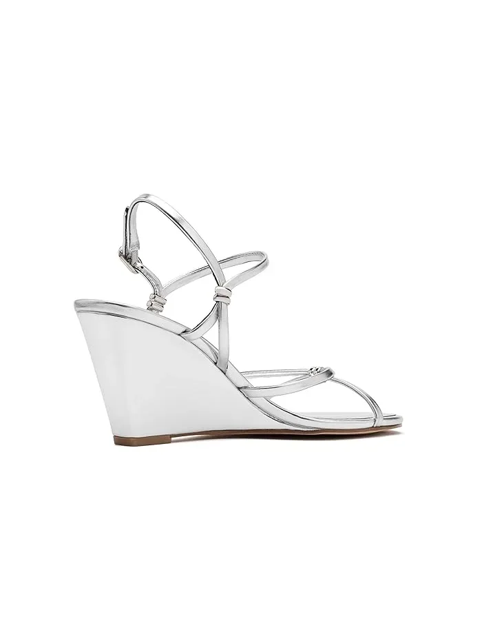Босоножки на каблуке Devva Nine West — изображение 3 из 4, серебряный