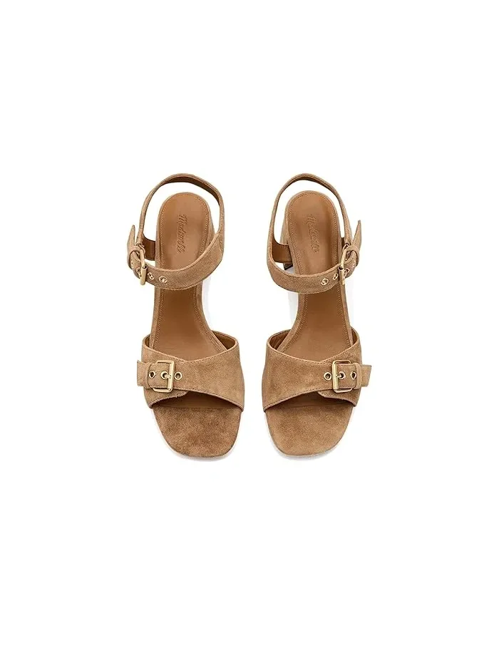 Босоножки на каблуке с ремешком Neeka Madewell — изображение 2 из 4, хаки