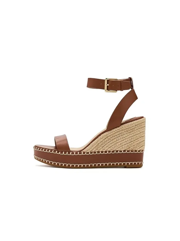 Босоножки на каблуке Hilarie Leather Espadrille Lauren Ralph Lauren — изображение 4 из 4, бежевый