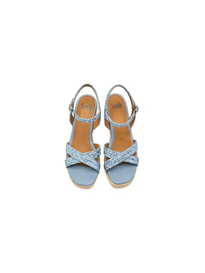 Босоножки на танкетке Newbury Sofft — изображение 2 из 4, синий