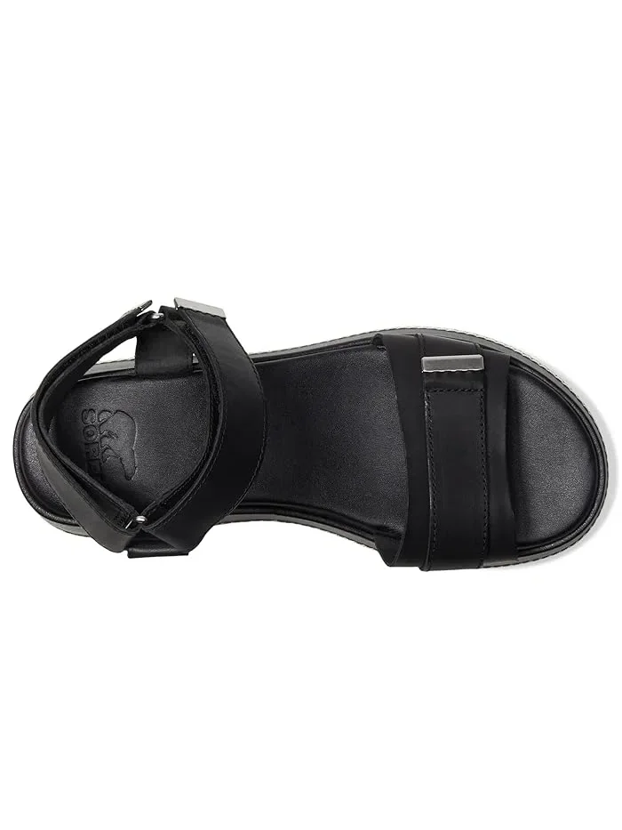 Босоножки на платформе Sunpeak Platform Y-strap SOREL — изображение 2 из 4, черный/черный