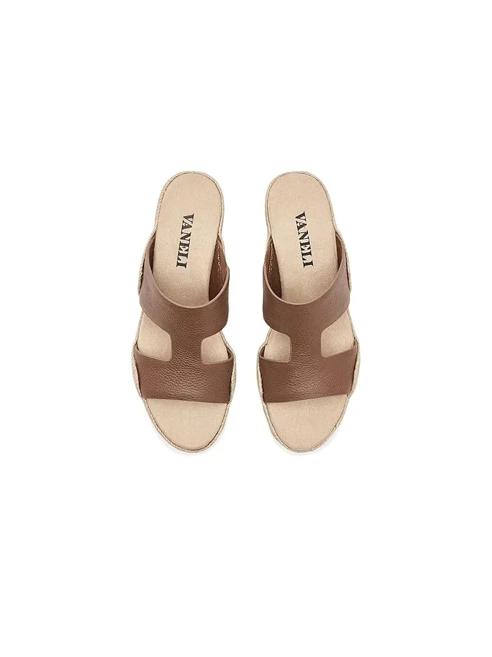 Босоножки на танкетке Cyril Vaneli, Cuoio Milled Calf — изображение 2 из 4, коричневый
