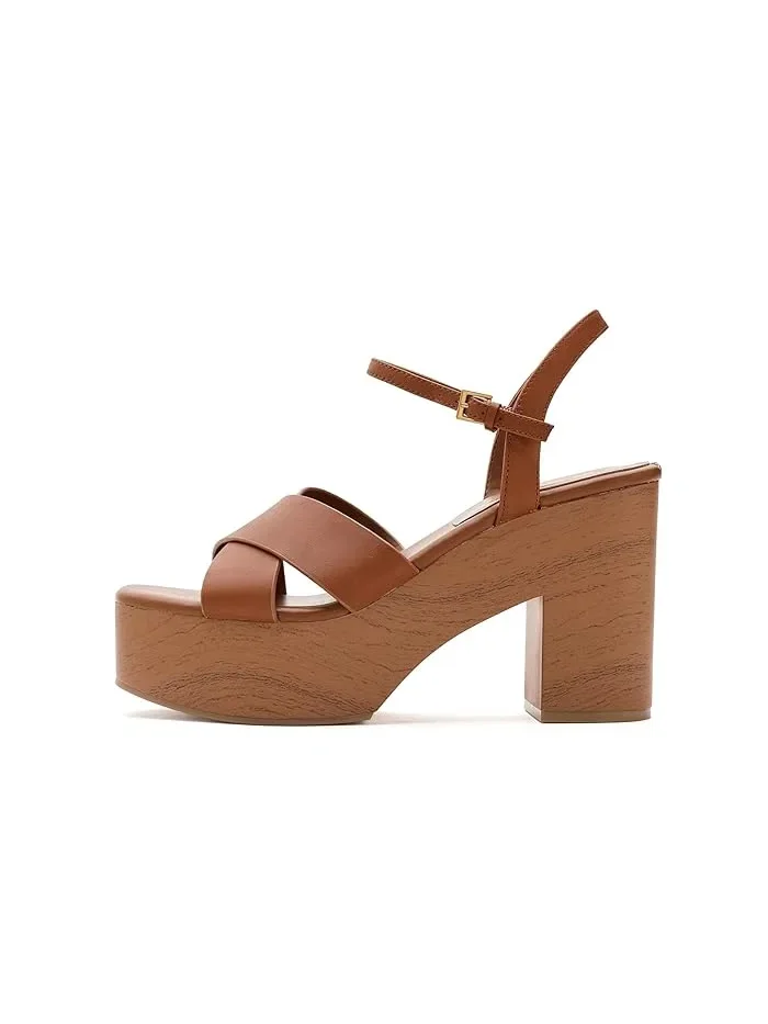 Туфли-лодочки с каблуком Qeelin GUESS, Dark Natural Leather — изображение 4 из 4, бежевый